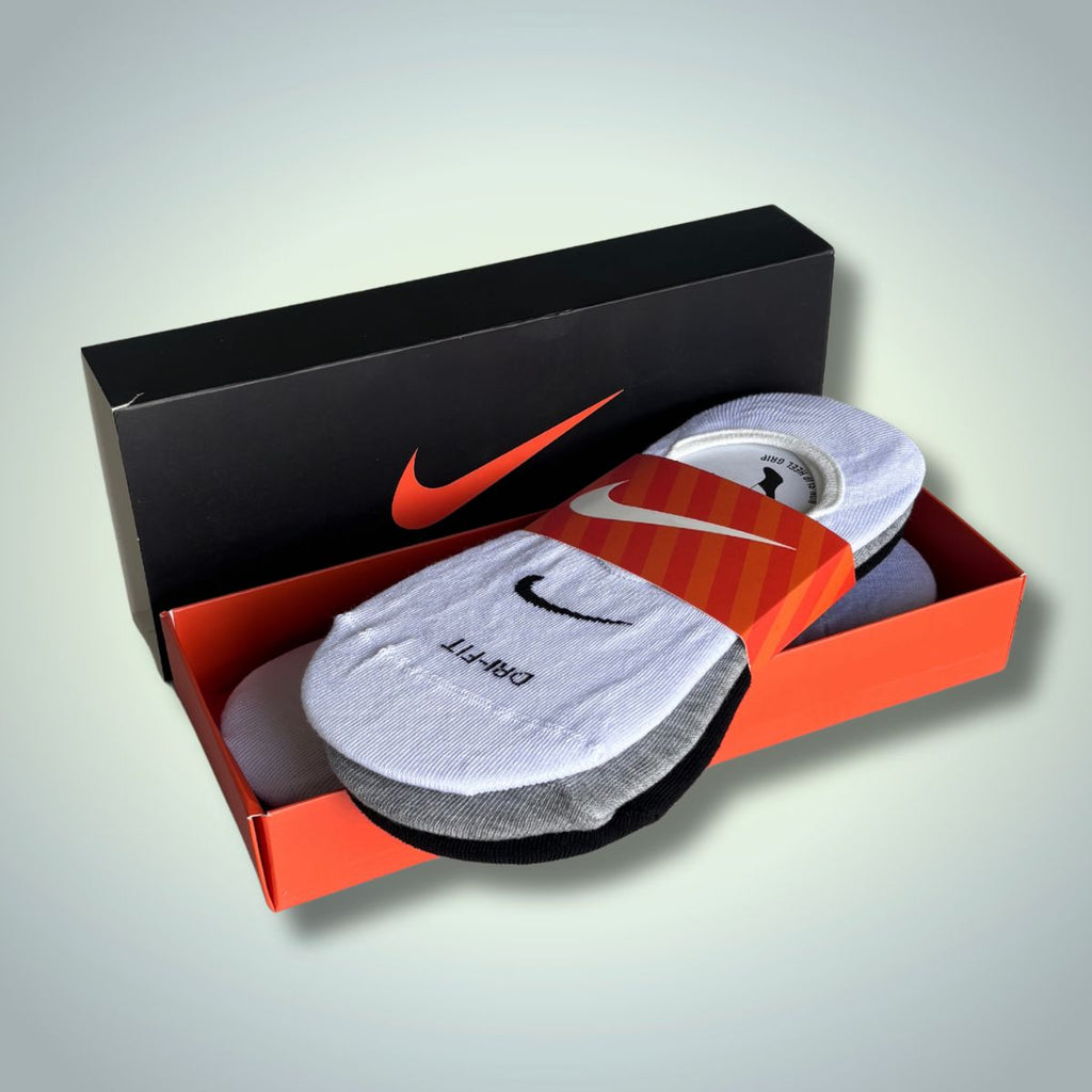 Nike set de 6 perechi șosete invizibile, 40-45. Negru, gri, alb. Calitate premium