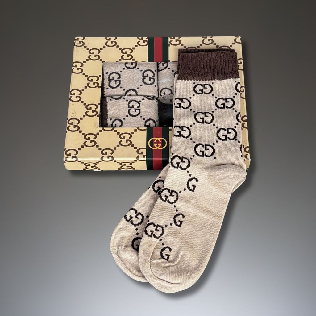 Gucci set de 4 perechi de șosete, 40-45. Bej. Calitate premium