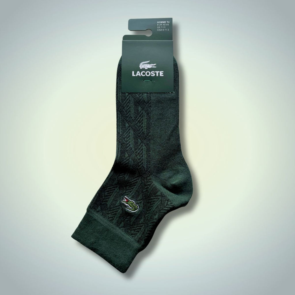 Șosete Lacoste, 40-44. Verde închis, Jacquard. Calitate premium
