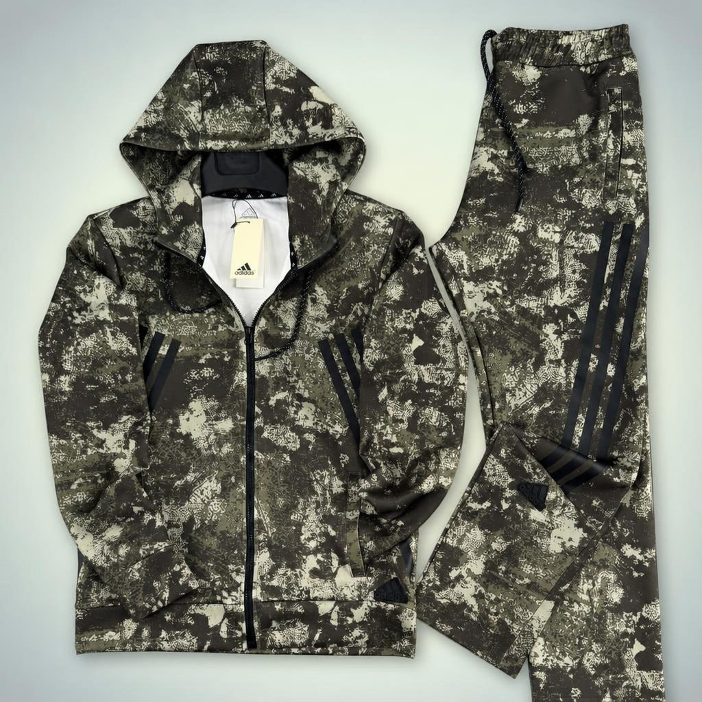 Adidas trening sportiv bărbătesc, model camuflaj, verde. Calitate Premium