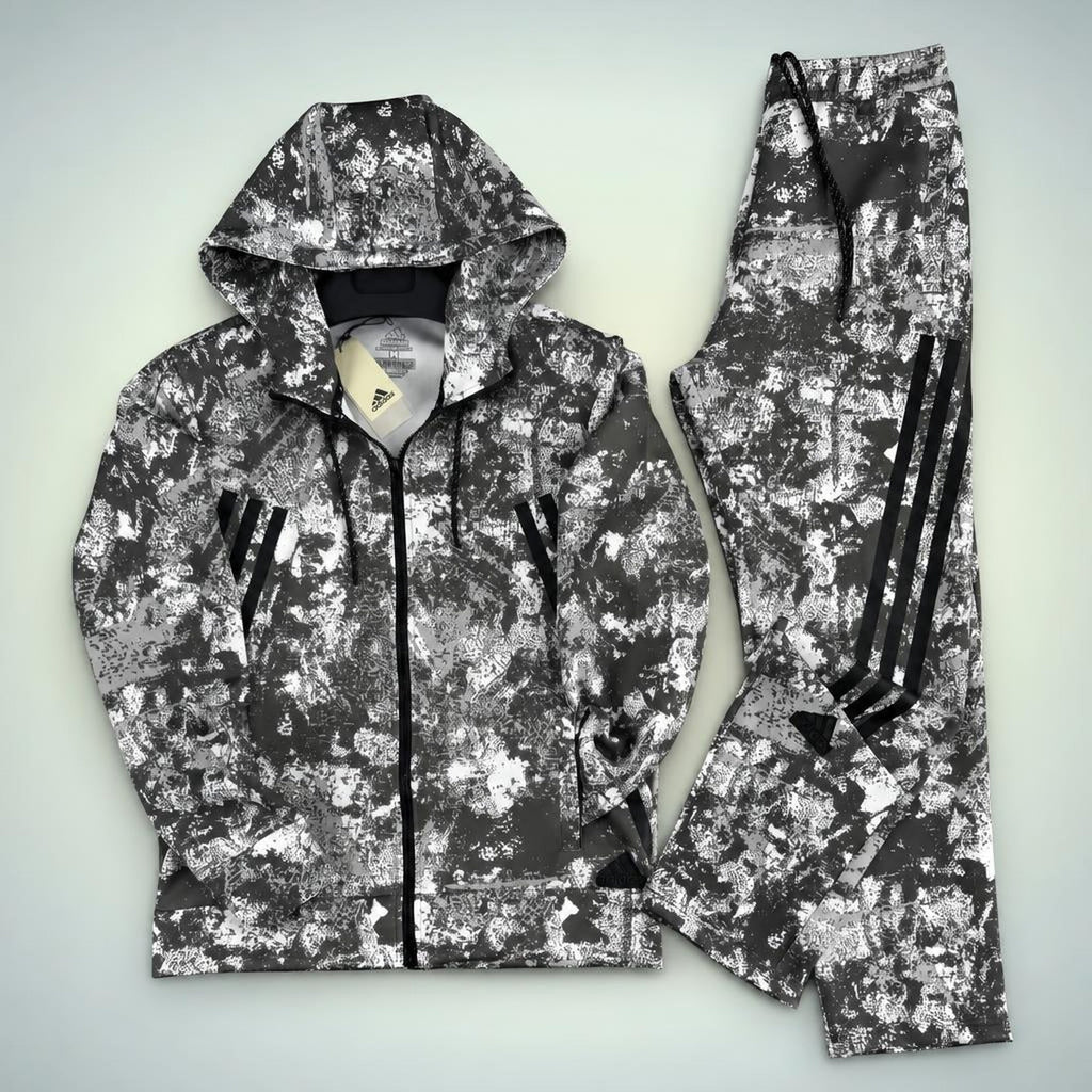 Adidas trening sportiv bărbătesc, model camuflaj, gri. Calitate Premium