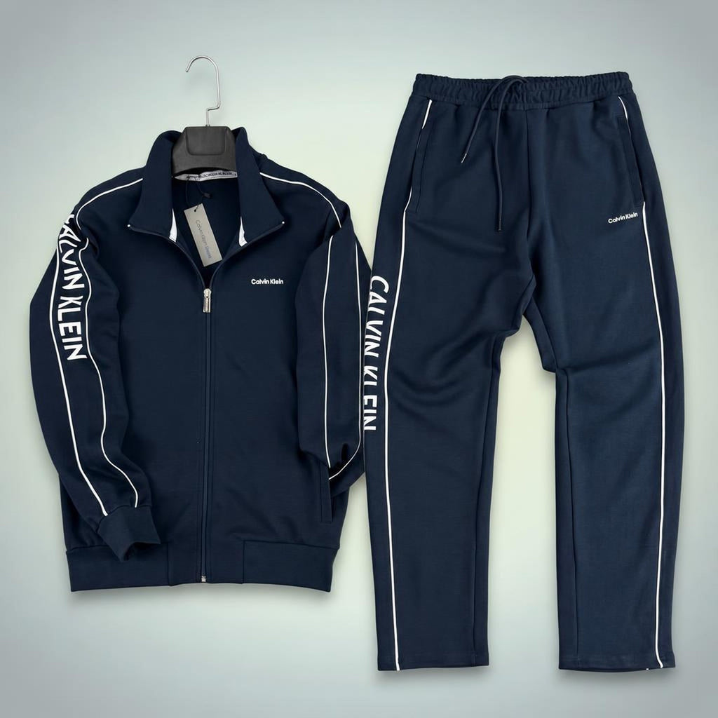 Calvin Klein trening sportiv bărbătesc cu vipușcă în contrast, albastru închis. Calitate Premium
