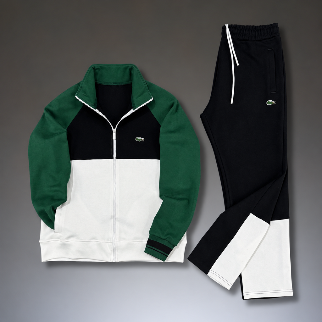 Lacoste trening sportiv bărbătesc, trei culori, verde - negru - alb. Calitate Premium