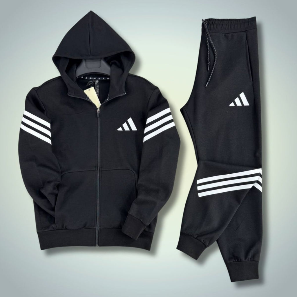 Adidas trening bărbați 2025, dungi orizontale, negru. Calitate premium