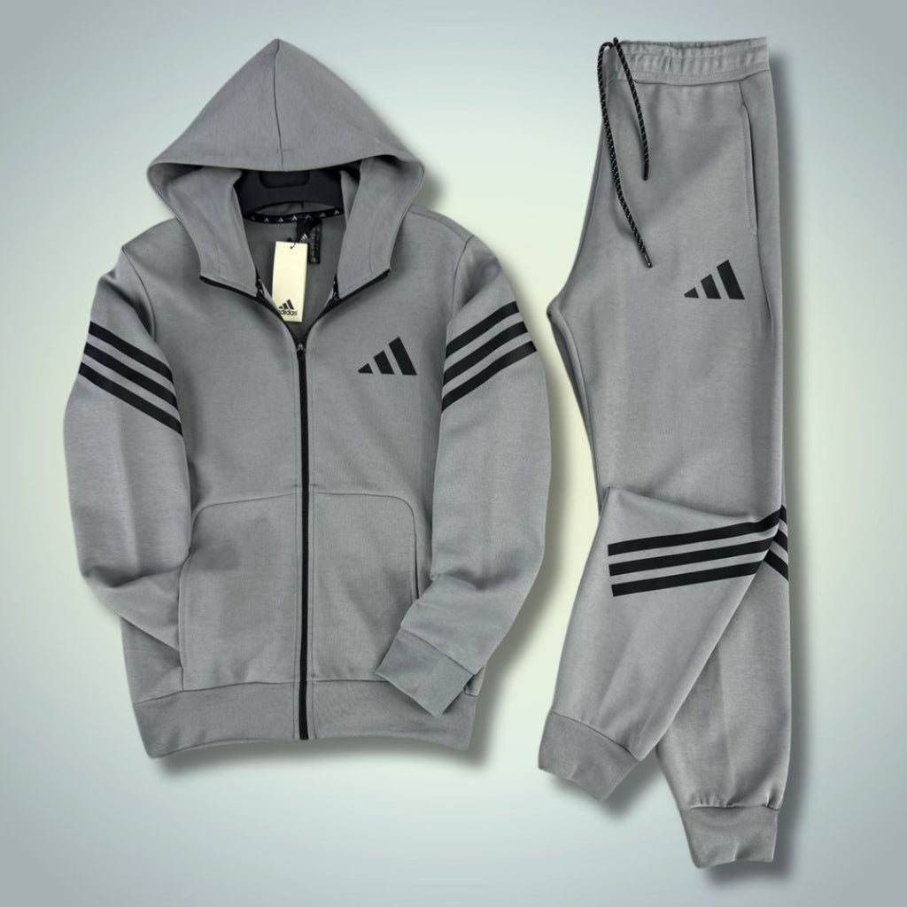 Adidas trening bărbați 2025, dungi orizontale, gri. Calitate premium