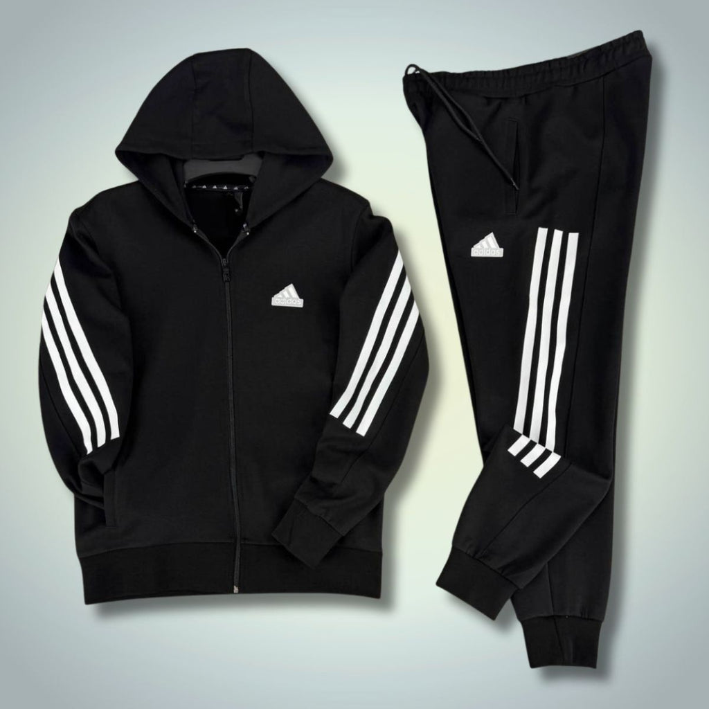 Adidas trening bărbați 2025, dungi verticale, negru. Calitate premium