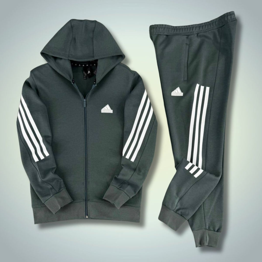 Adidas trening bărbați 2025, dungi verticale, verde salvie. Calitate premium