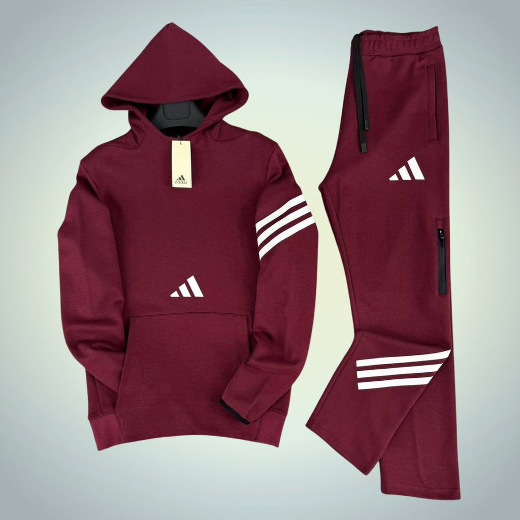 Trening cu glugă bărbați Adidas, vișiniu. Calitate premium
