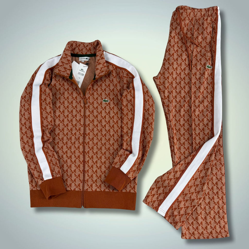 Trening bărbați Lacoste, Jacquard Monogram, bej. Model 2025. Calitate premium