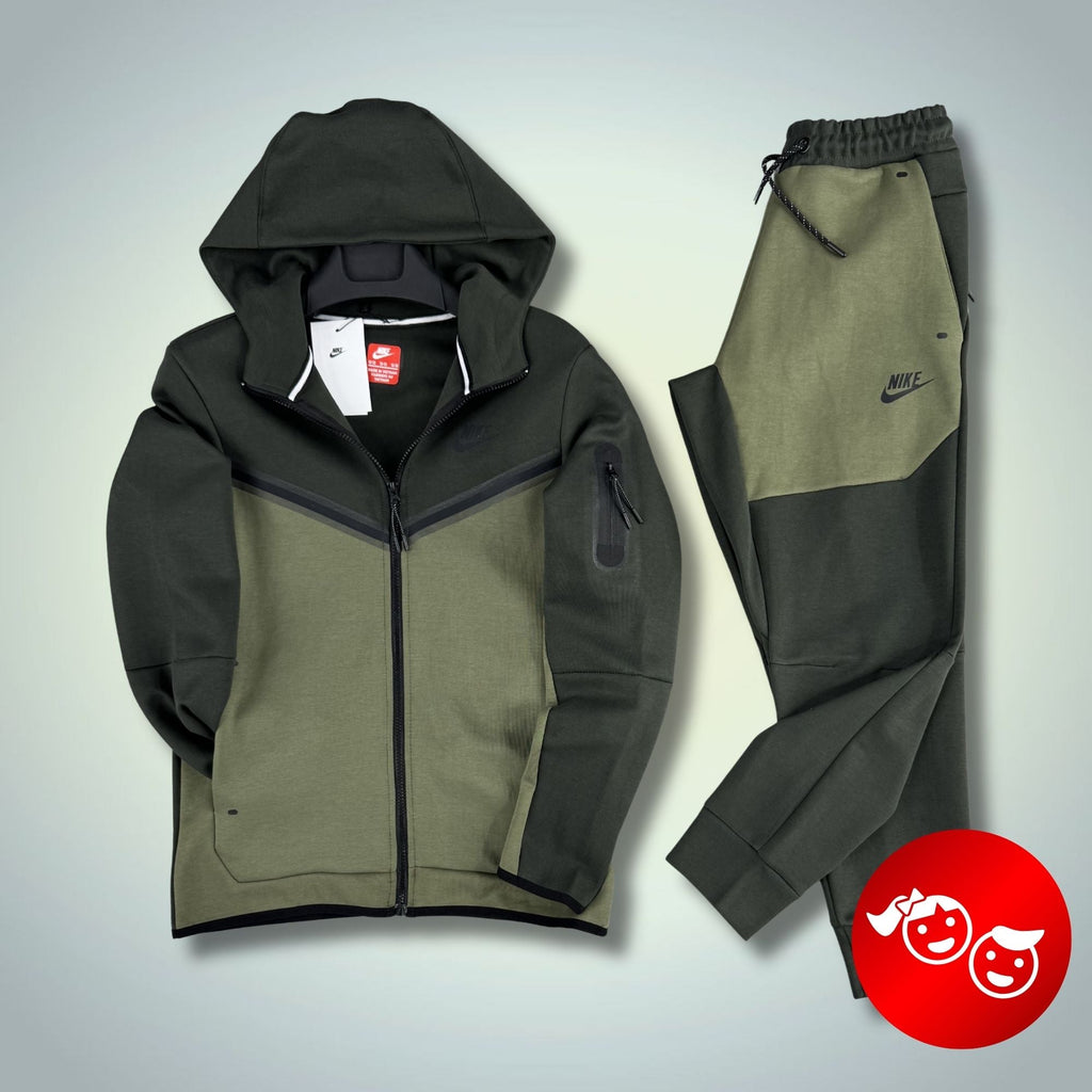 Nike Tech Fleece set sport pentru copii, verde închis-verde măsliniu. Premium calitate