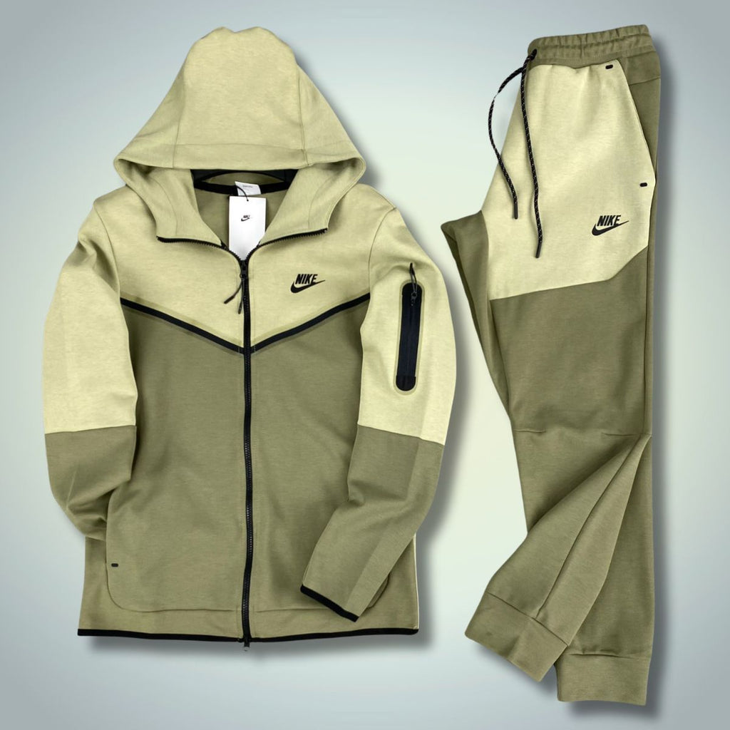 Trening Nike Tech Fleece pentru bărbați, verde măsline și verde deschis. Calitate premium