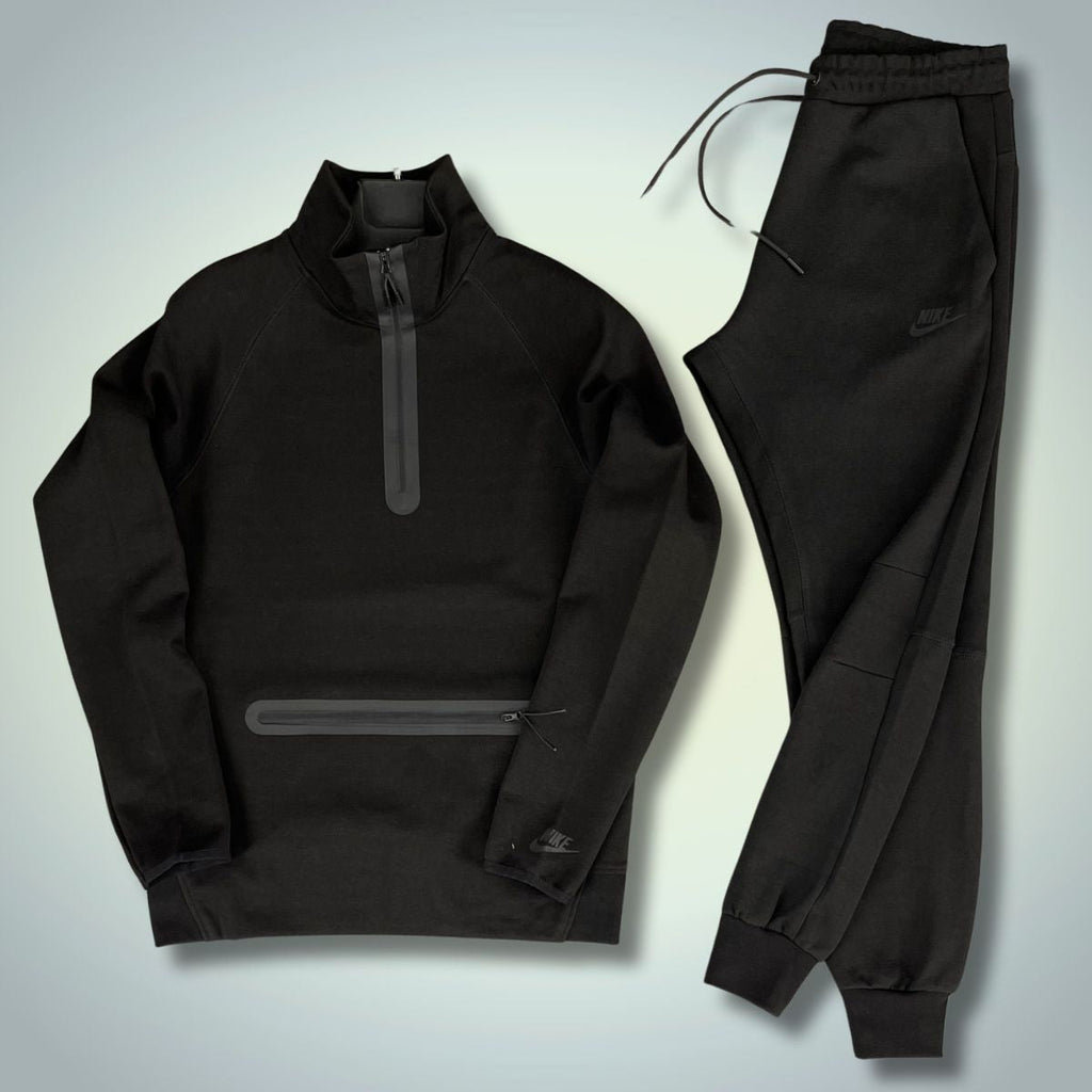 Trening pentru barbati Nike Tech Fleece cu buzunar frontal mare, negru. Model 2024. Calitate premium