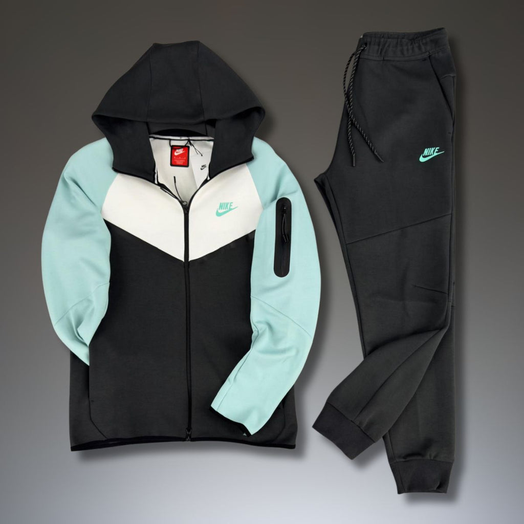 Trening Nike Tech Fleece pentru bărbați, mentă - alb - grafit. Model 2024. Calitate premium