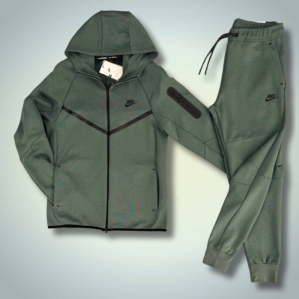 Trening bărbați Nike Tech Fleece, verde salvie. Model 2024. Calitate premium