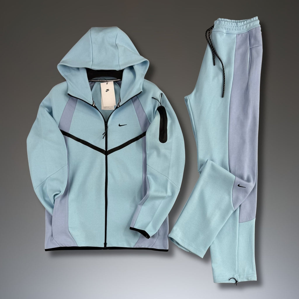 Trening bărbați Nike Tech Fleece, albastru deschis, model 2026, calitate premium