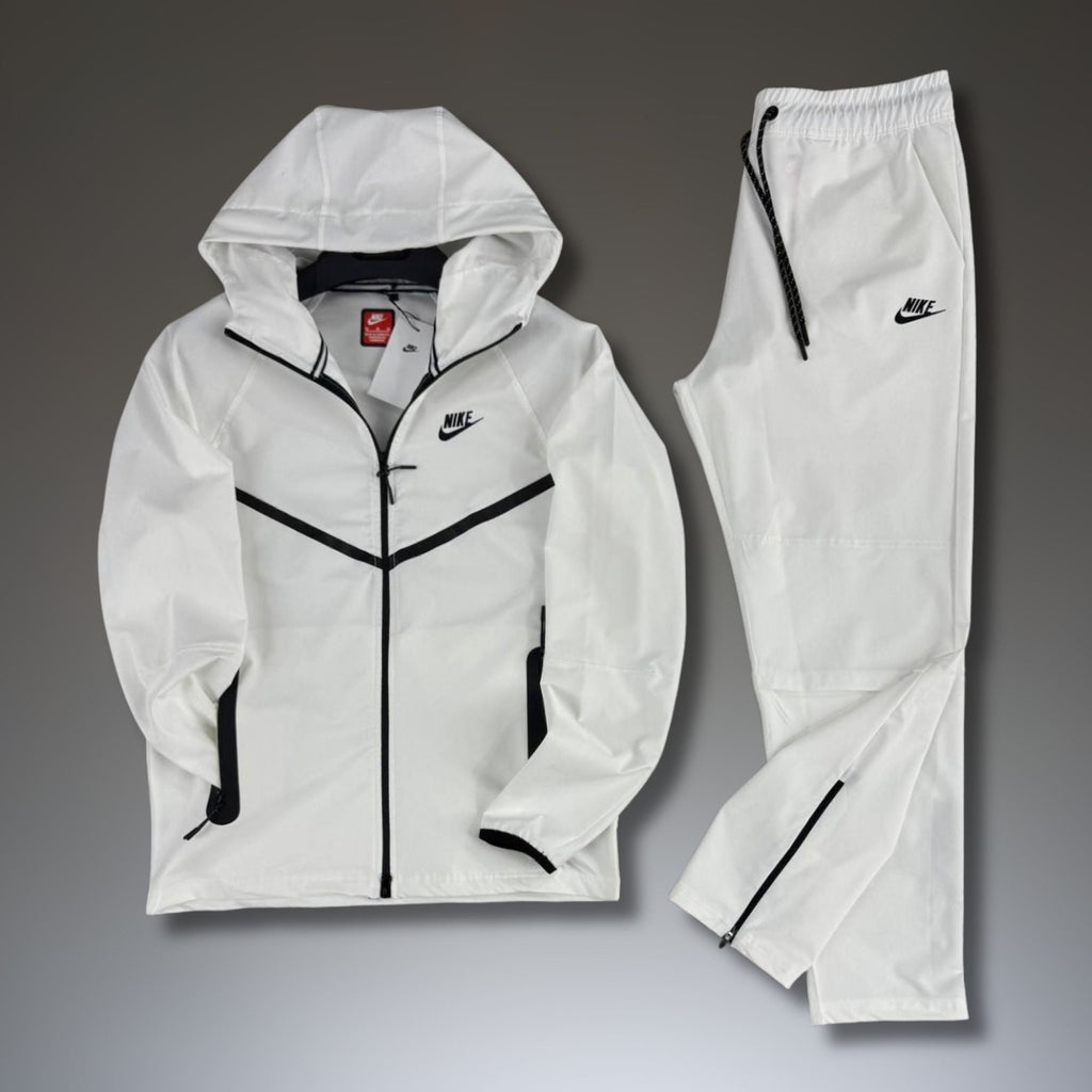 Nike Tech Fleece trening sportiv bărbătesc impermeabil, alb. Calitate Premium