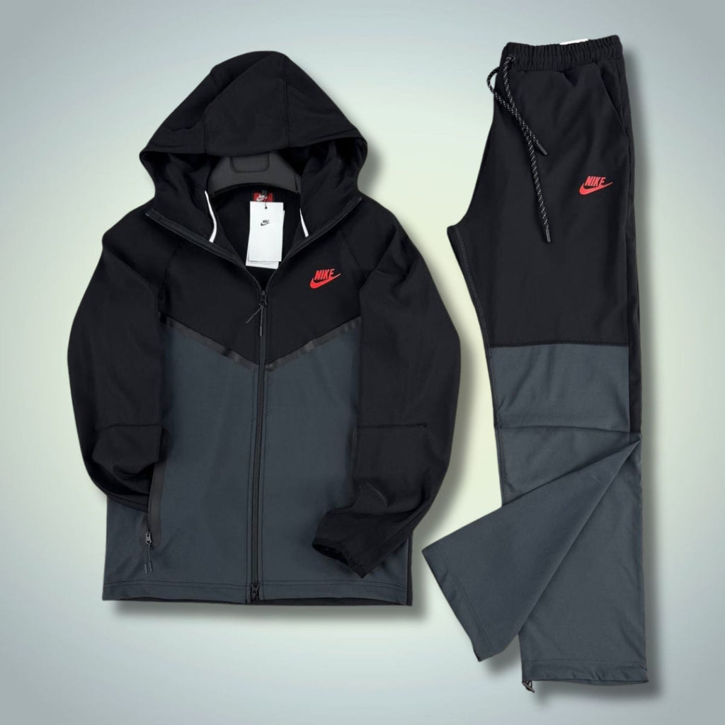 Nike Tech Fleece trening sportiv bărbătesc impermeabil, negru-grafit. Calitate Premium
