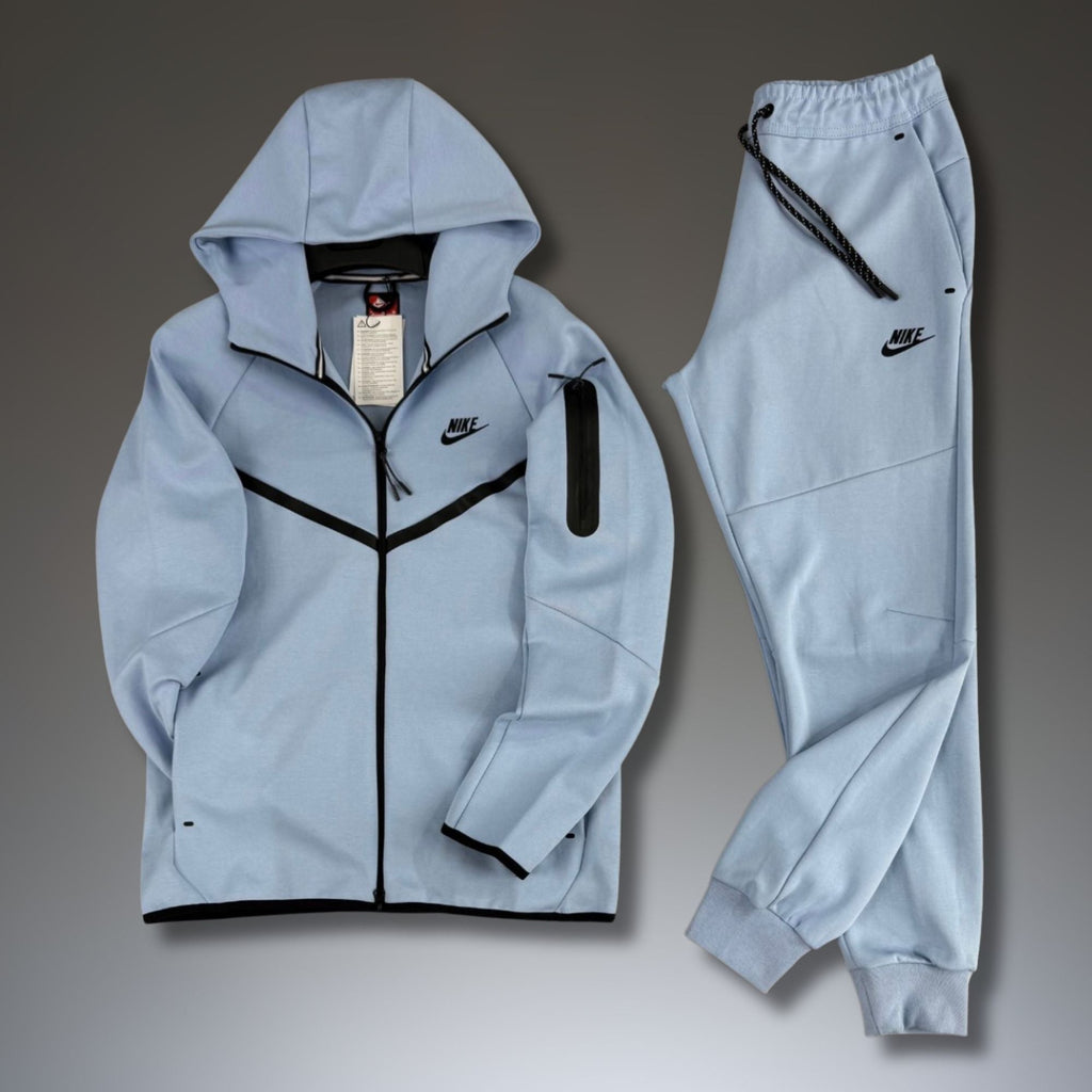 Nike Tech Fleece trening bărbați, albastru deschis. Model 2024. Calitate Premium