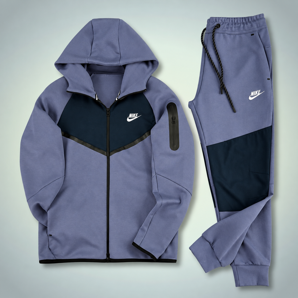 Nike Tech Fleece trening sportiv bărbătesc, albastru - albastru închis. Model 2024. Calitate premium
