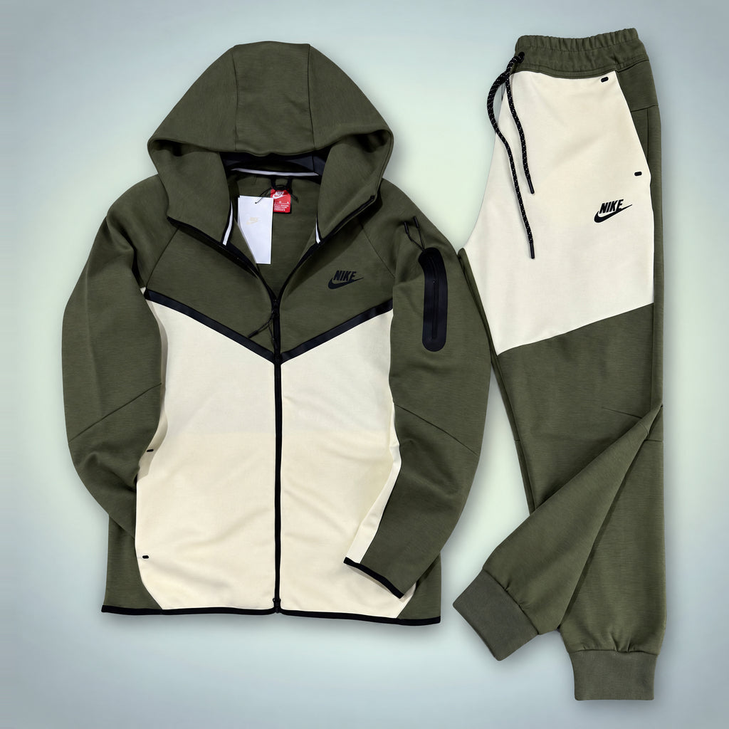 Nike Tech Fleece Trening pentru Bărbați. Verde măsliniu / Bej