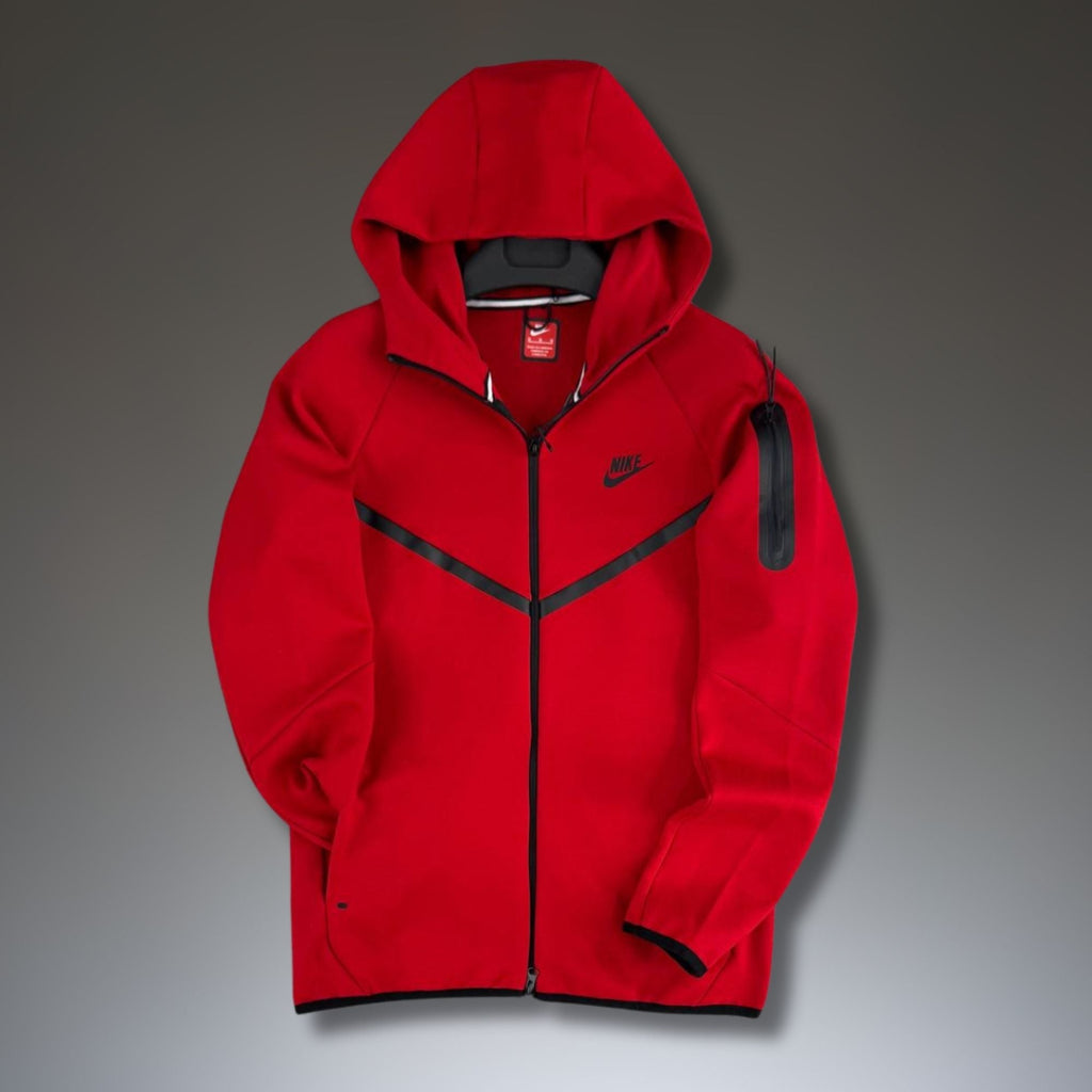 Nike Tech Fleece hanorac pentru bărbați, roșu. Model 2024. Premium calitate