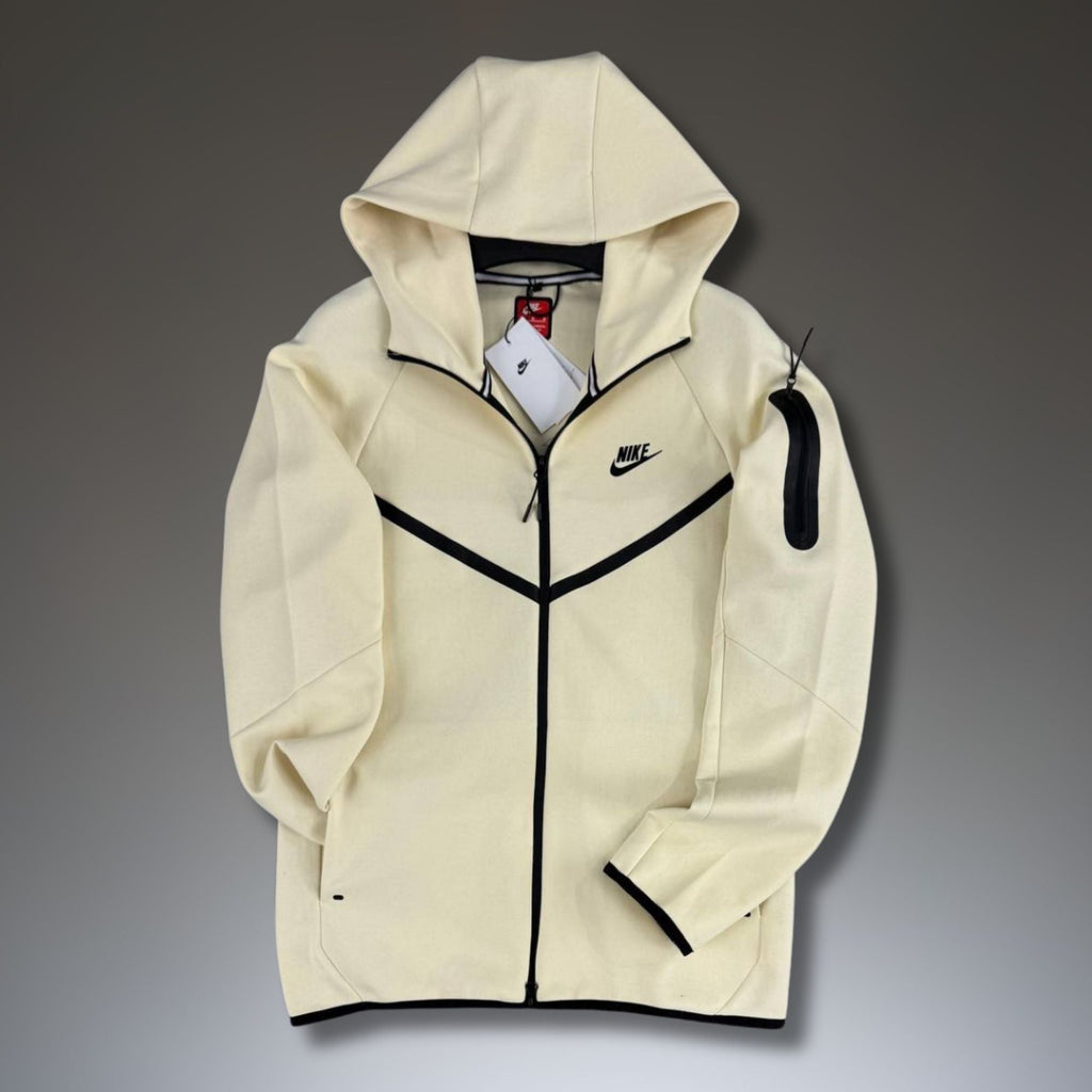 Nike Tech Fleece hanorac pentru bărbați, alb murdar. Model 2024. Premium calitate