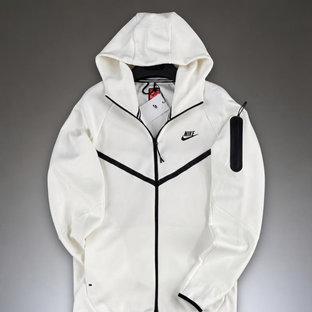 Nike Tech Fleece hanorac pentru bărbați, alb. Model 2024. Premium calitate