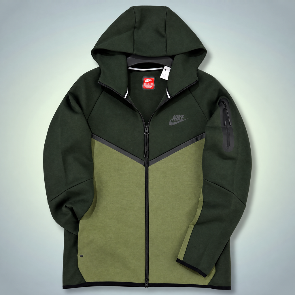 Nike Tech Fleece Hanorac pentru Bărbați. Verde măsliniu / Verde închis