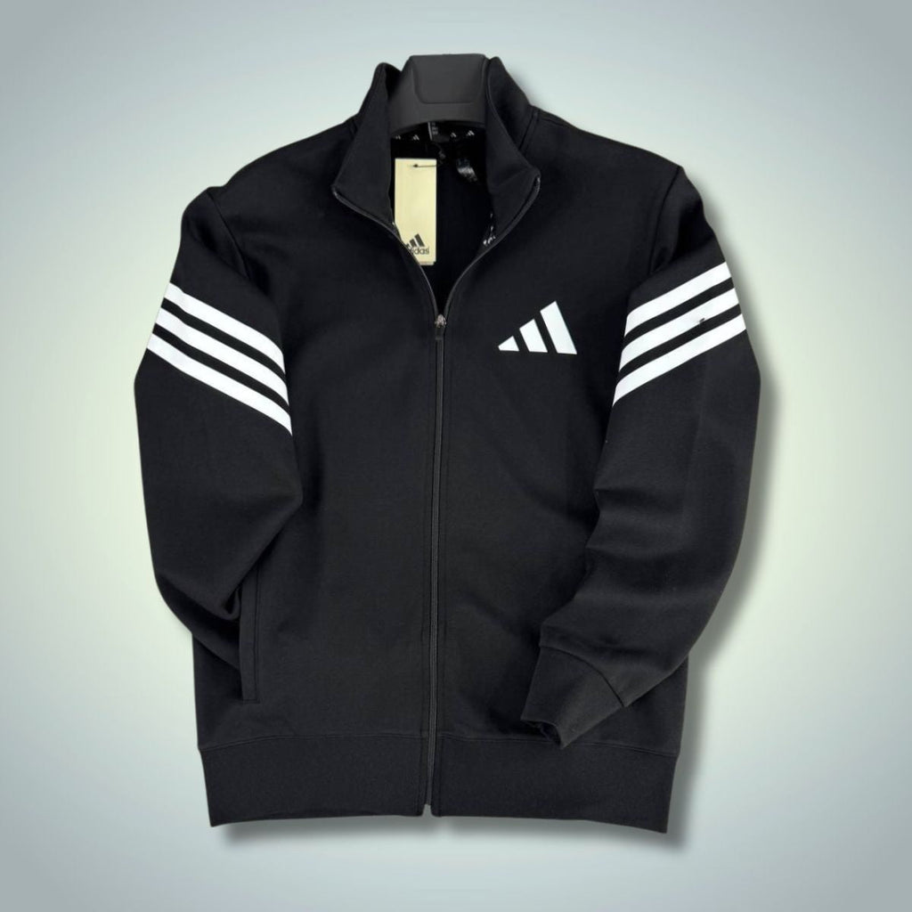 Hanorac bărbați Adidas, dungi verticale, negru. Calitate premium