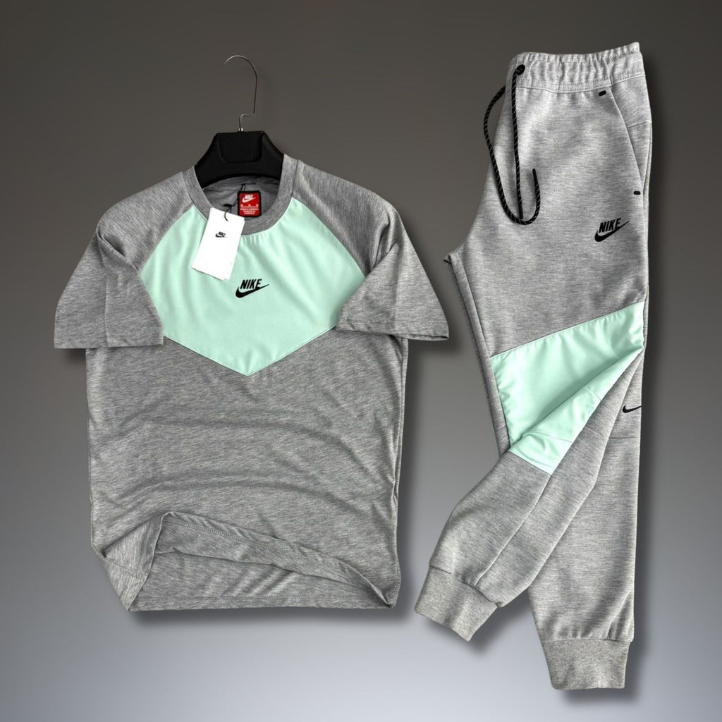 Nike Tech Fleece trening vară bărbați, gri clasic-mentă. 2026. Calitate Premium