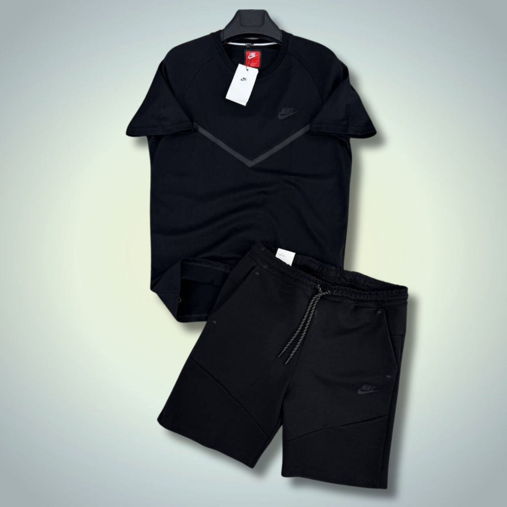 Nike Tech Fleece set sport scurt pentru bărbați, negru. Premium calitate