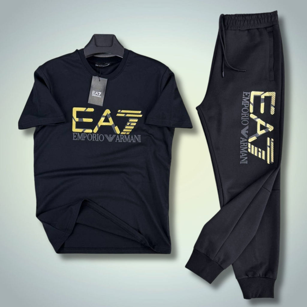 EA7 set sport bărbătesc de vară, negru. Calitate premium