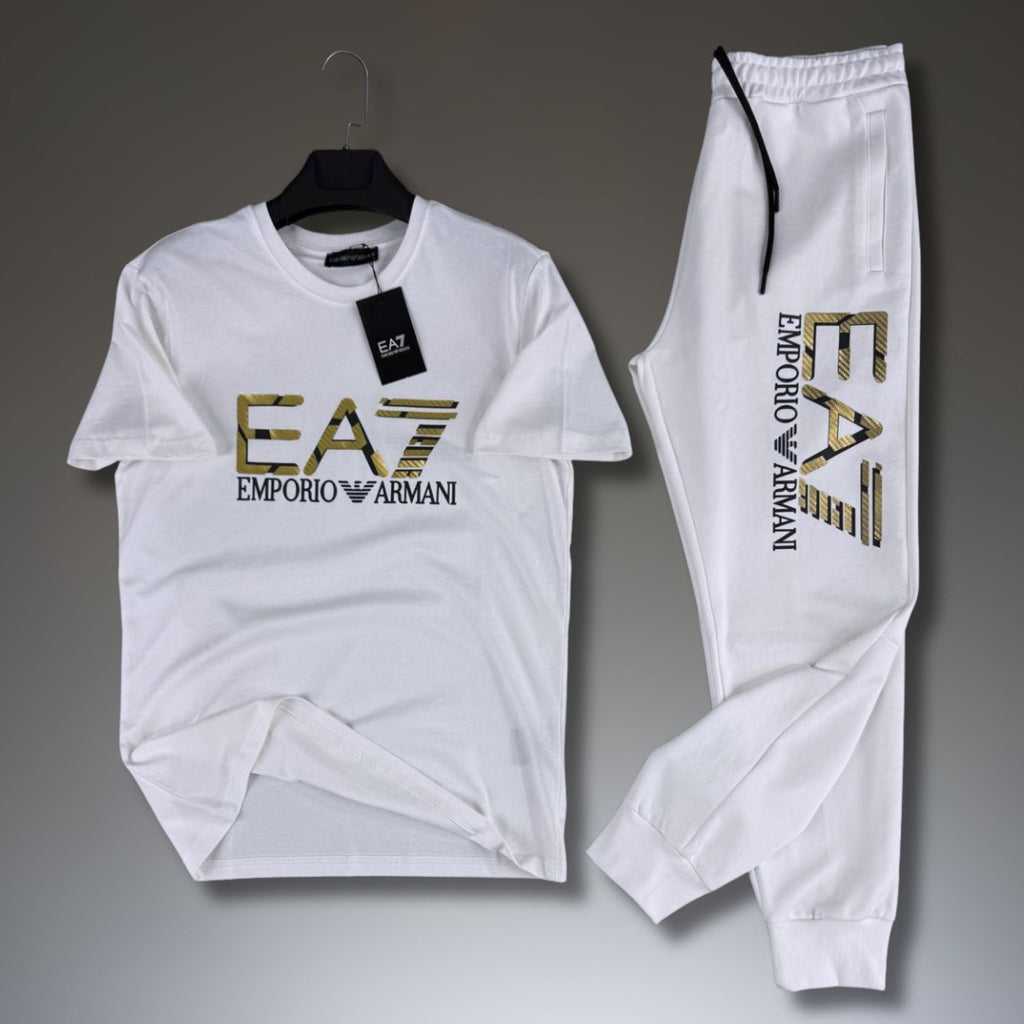 EA7 set sport bărbătesc de vară, alb. Calitate premium