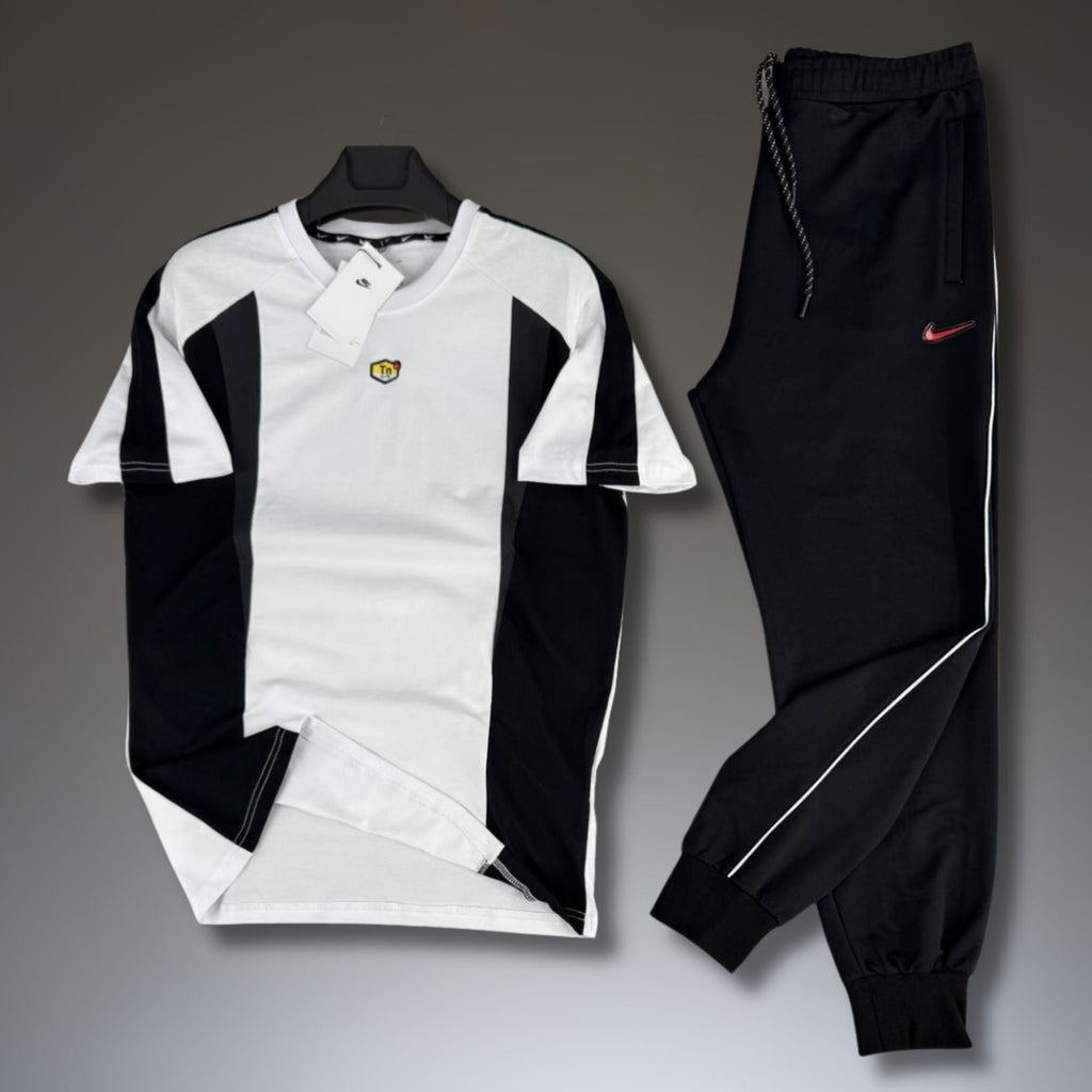 Nike TN set sport bărbătesc de vară, negru-alb. Calitate premium