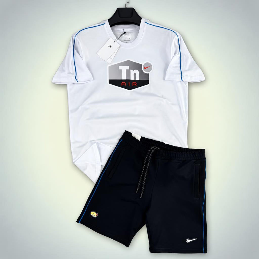 Nike TN Big Logo set sport scurt pentru bărbați, Alb-Negru. Premium calitate
