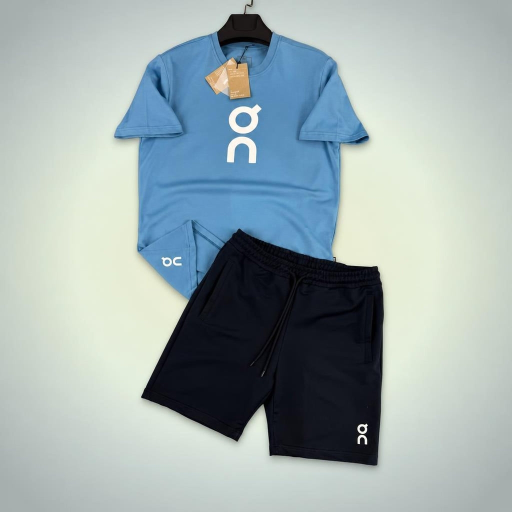 ON Big Logo set sport scurt pentru bărbați, albastru-negru. Premium calitate