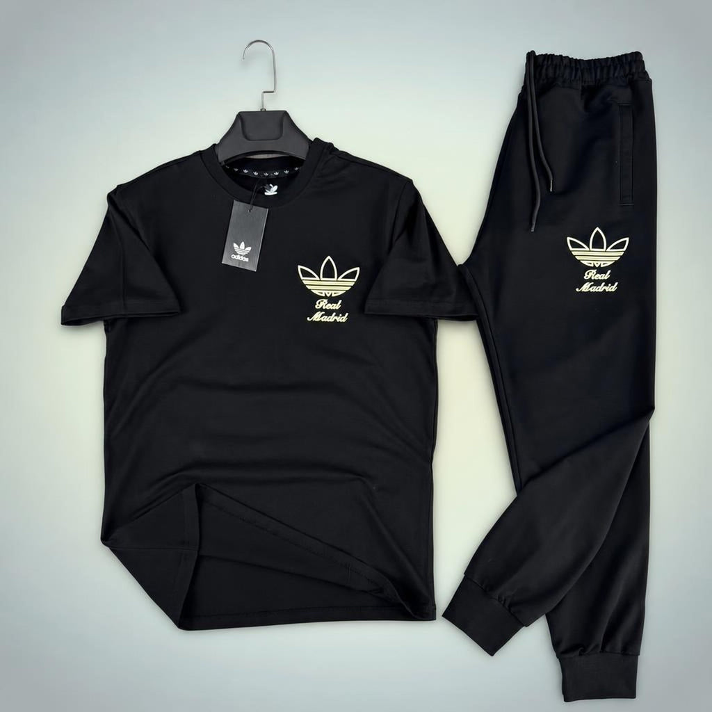 Adidas Real Madrid Street style trening de vară pentru bărbați, negru. Calitate premium
