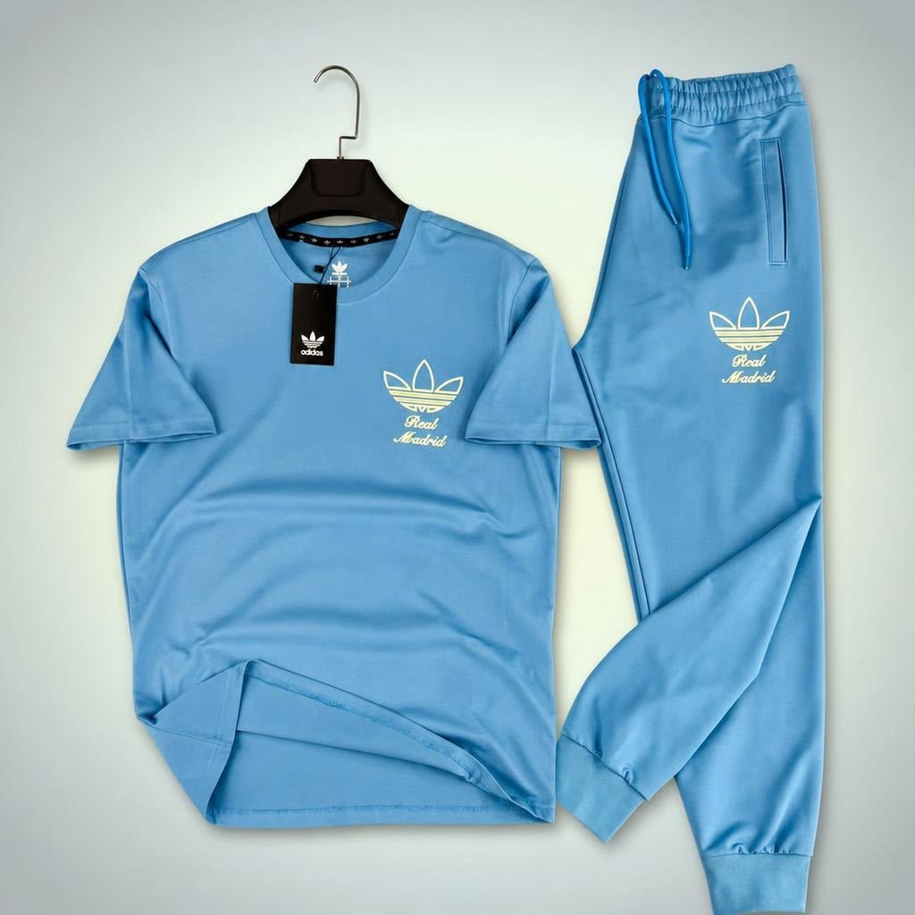 Adidas Real Madrid Street style trening de vară pentru bărbați, albastru. Calitate premium