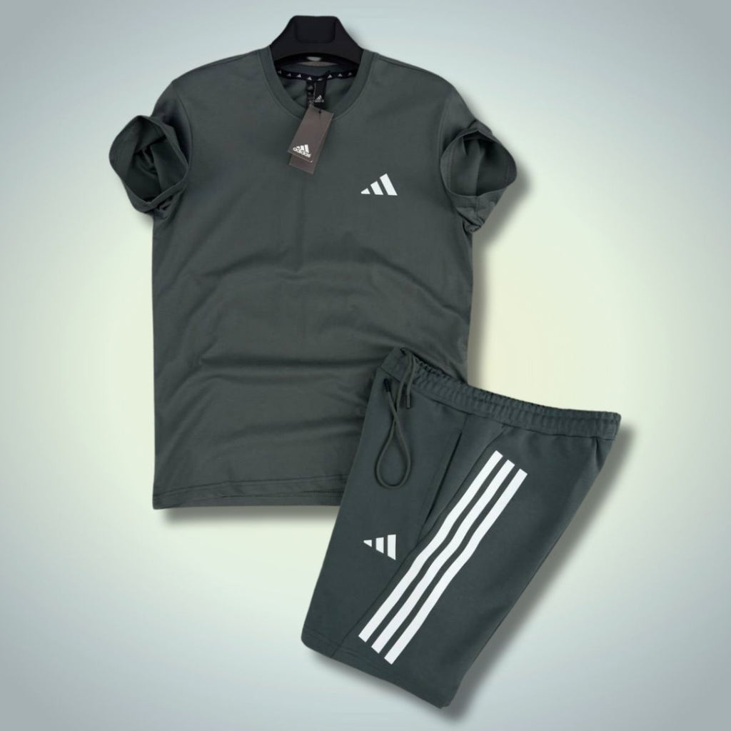 Set cu pantaloni scurți pentru bărbați  Adidas, Basic, gri închis. Calitate premium