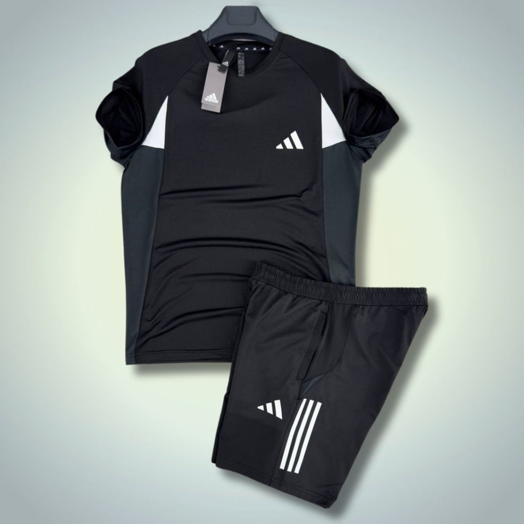 Set cu pantaloni scurți sport pentru bărbați  Adidas, negru. Calitate premium