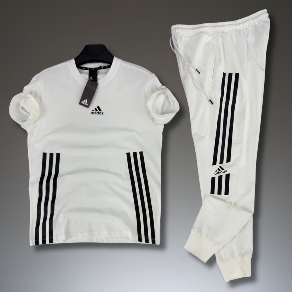 Set de vară pentru bărbați Adidas. Alb. Calitate premium