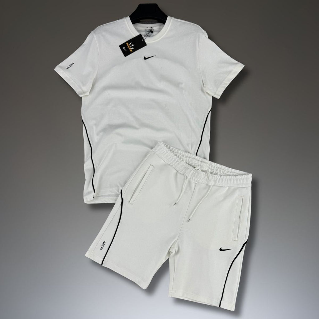 Set cu pantaloni scurți pentru bărbați Nike Nocta, alb. Calitate premium