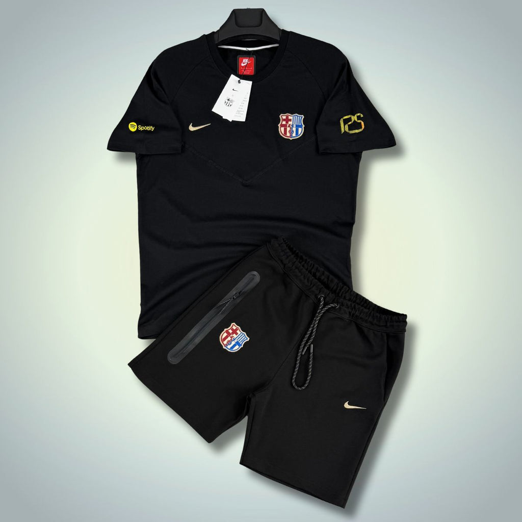Set cu pantaloni scurți pentru bărbați Nike Barcelona Tech Fleece, negru. Calitate premium