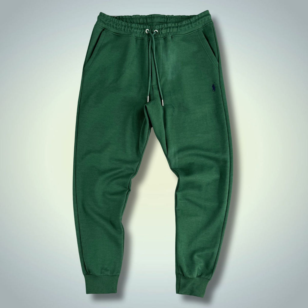 Joggeri Ralph Lauren. Verde, Logo albastru.