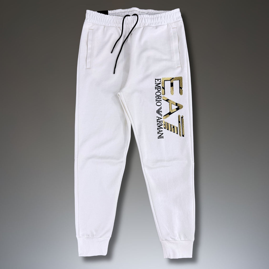EA7 pantaloni sport bărbătești, albi. Calitate premium