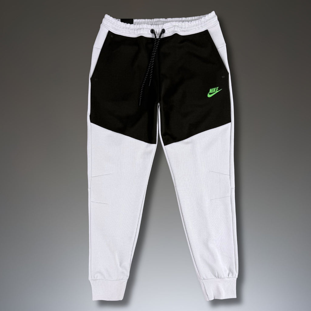 Nike Tech Fleece pantaloni sport bărbătești, alb murdar-negru. Calitate premium
