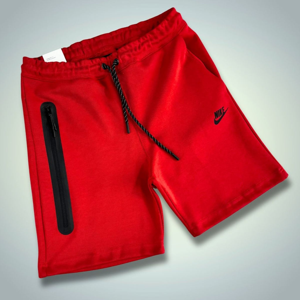 Pantaloni scurți sport Nike Tech Fleece 2024 pentru bărbați, roșii. Calitate premium