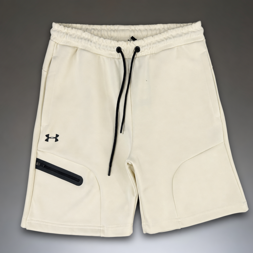 Under Armour Fleece pantaloni scurți sport pentru bărbați, alb fildeș. Premium calitate