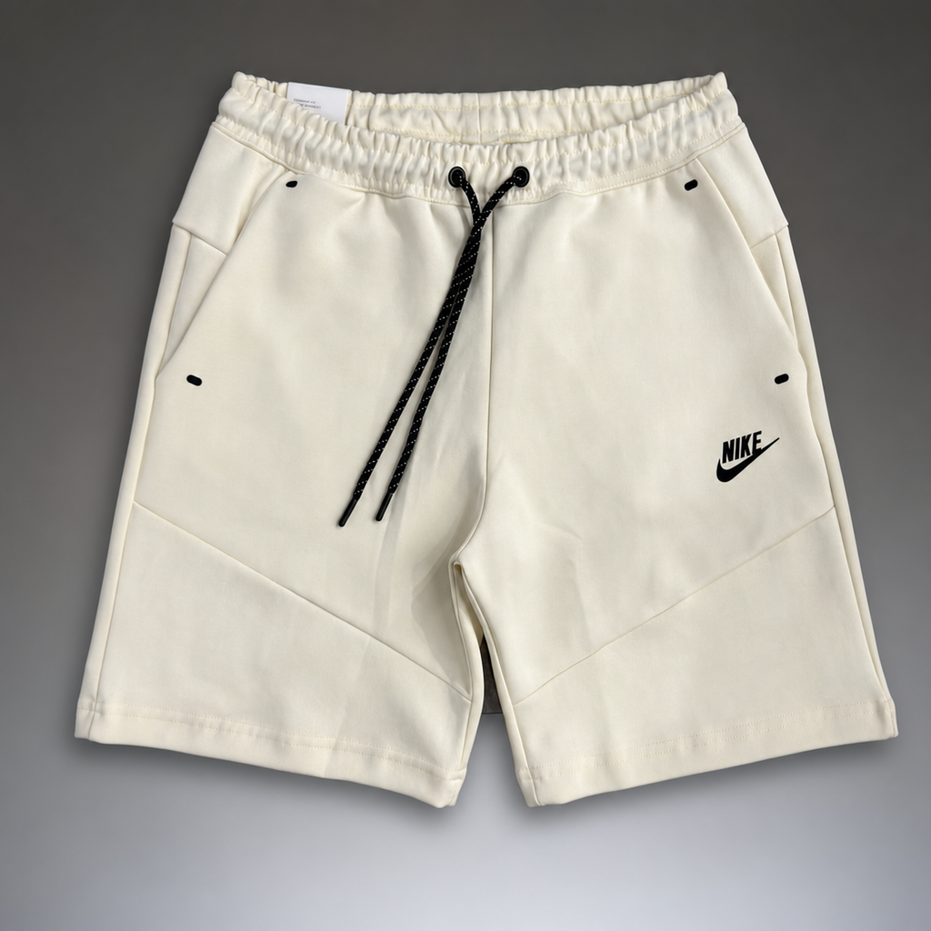 Nike Tech Fleece pantaloni scurți sport pentru bărbați, alb fildeș. Premium calitate