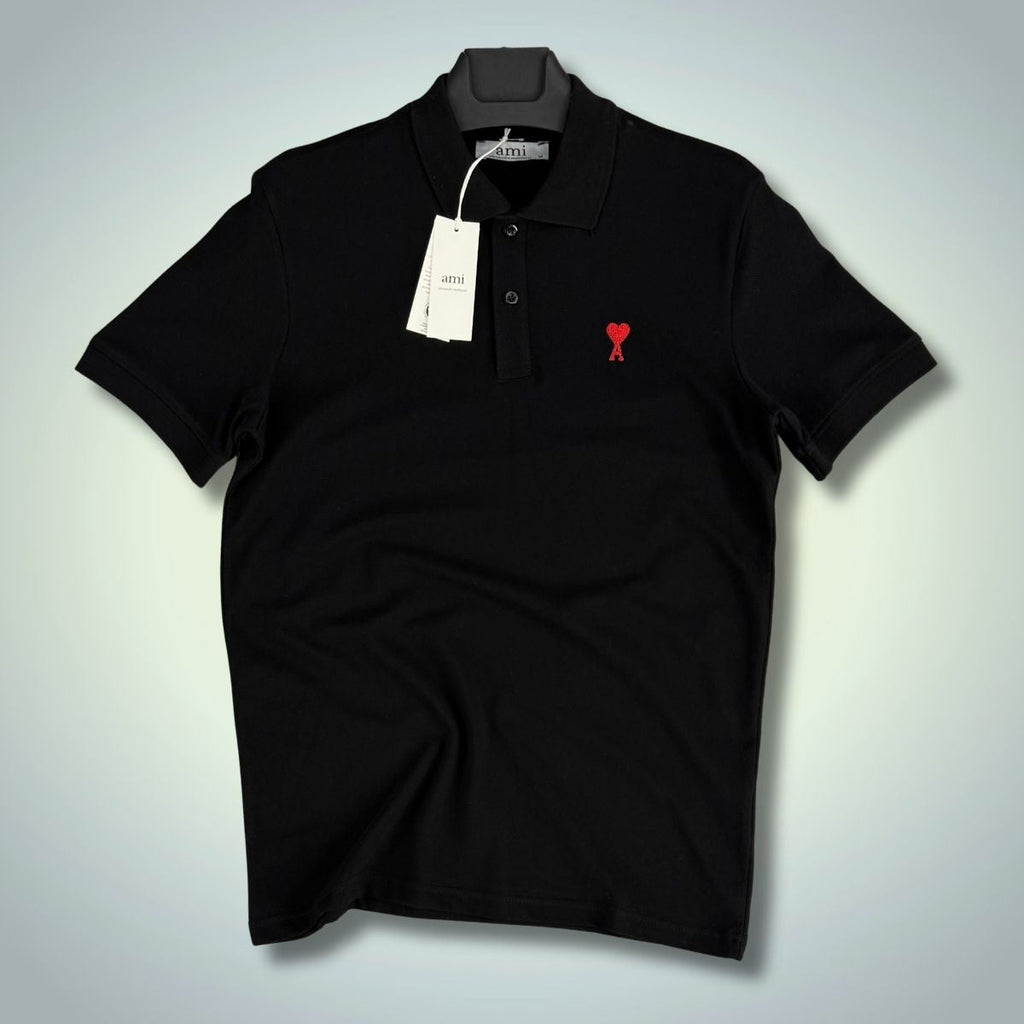 Tricou polo Ami pentru bărbați, negru. Calitate premium